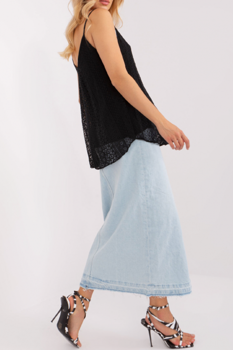 Ženski top od fine čipke u boho stilu BOGELSA BLACK, Boja: crna, IVET.HR - MODERNA ODJEĆA