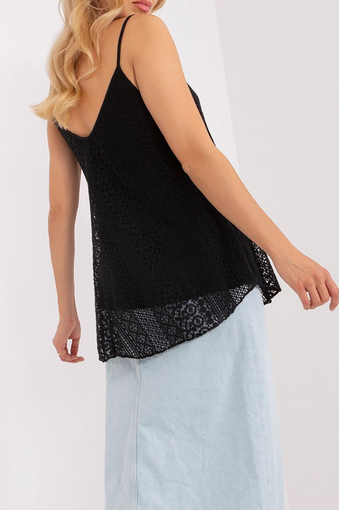 Ženski top od fine čipke u boho stilu BOGELSA BLACK, Boja: crna, IVET.HR - MODERNA ODJEĆA