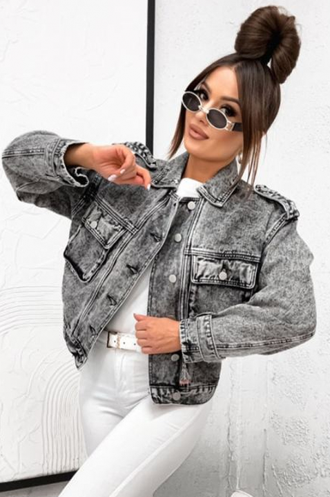 Ženska jeans jakna slobodnog kroja s efektom istrošenosti RAVESA, Boja: denim, IVET.HR - MODERNA ODJEĆA