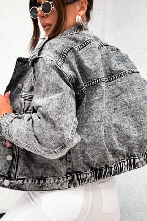 Ženska jeans jakna slobodnog kroja s efektom istrošenosti RAVESA, Boja: denim, IVET.HR - MODERNA ODJEĆA
