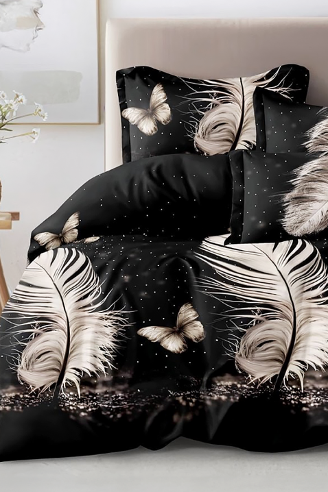 Elegantni spavaći set od četiri dijela FETERA 200x220 cm, Boja: crna, IVET.HR - MODERNA ODJEĆA