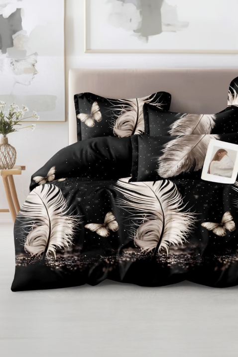 Elegantni spavaći set od četiri dijela FETERA 180x200 cm, Boja: crna, IVET.HR - MODERNA ODJEĆA