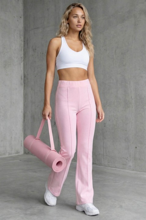 Elastične ženske hlače s lagano proširenim nogavicama ELVARIA PINK, Boja: roza, IVET.HR - MODERNA ODJEĆA