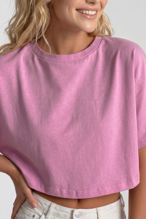 Ženska kratka majica minimalistički dizajn VITAMA PINK, Boja: roza, IVET.HR - MODERNA ODJEĆA