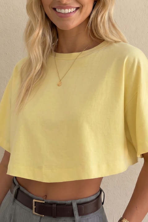 Ženska kratka majica minimalistički dizajn VITAMA YELLOW, Boja: žuta, IVET.HR - MODERNA ODJEĆA