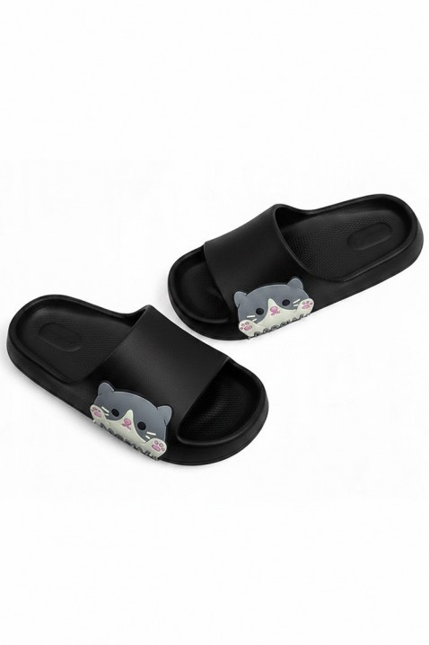 Ženske papuče s printom mačke KEYTINA BLACК, Boja: crna, IVET.HR - MODERNA ODJEĆA