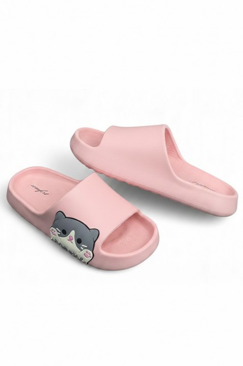 Ženske papuče s printom mačke KEYTINA PINK, Boja: roza, IVET.HR - MODERNA ODJEĆA