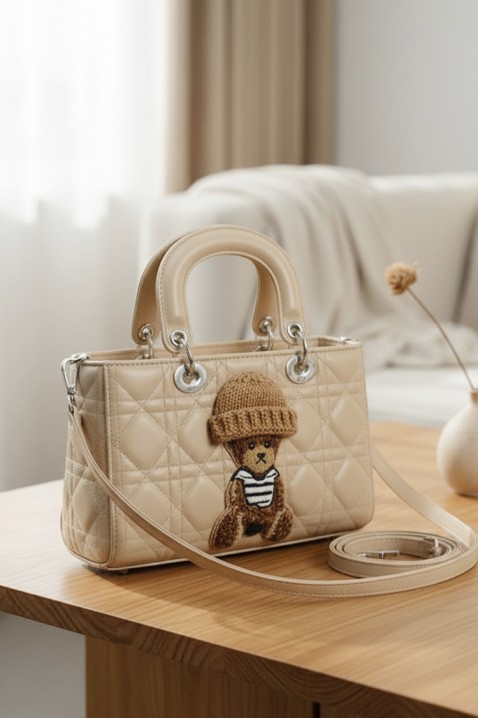 Ženska torba s dekorativnim naglaskom medvjed FANTASIA BEIGE, Boja: bež, IVET.HR - MODERNA ODJEĆA
