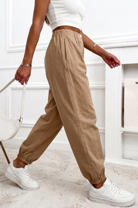 Ženske hlače širokog kroja s visokim strukom BALINEA BEIGE, Boja: bež, IVET.HR - MODERNA ODJEĆA