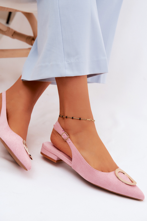 Elegantne cipele s otvorenom petom i metalnim naglaskom GERGENA PINK, Boja: roza, IVET.HR - MODERNA ODJEĆA