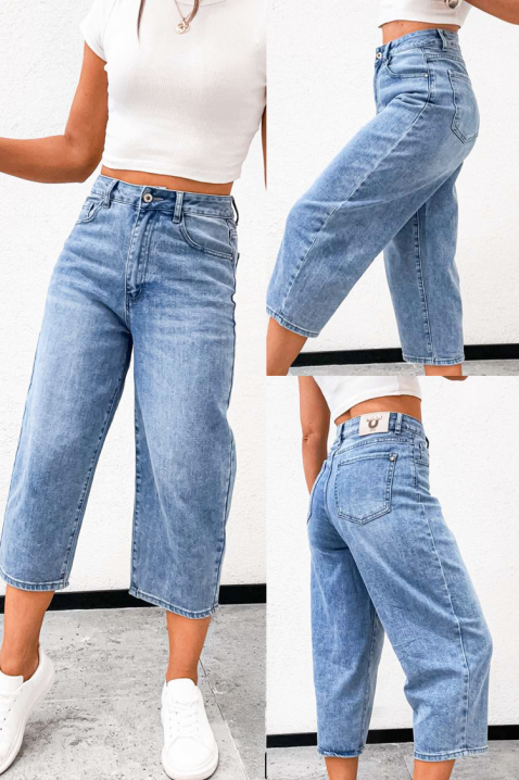 Ženske traperice visokog struka i širokih nogavica JIRADA, Boja: denim, IVET.HR - MODERNA ODJEĆA