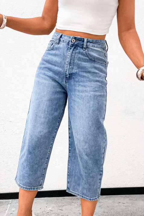 Ženske traperice visokog struka i širokih nogavica JIRADA, Boja: denim, IVET.HR - MODERNA ODJEĆA