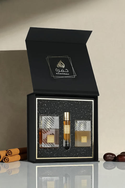 Unisex arapski set Lattafa Khamrah Edp 100 ml + Edp 12 ml + Hair Mist 50 mlIVET.HR - MODERNA ODJEĆA