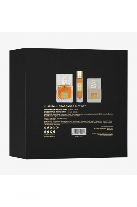 Unisex arapski set Lattafa Khamrah Edp 100 ml + Edp 12 ml + Hair Mist 50 mlIVET.HR - MODERNA ODJEĆA