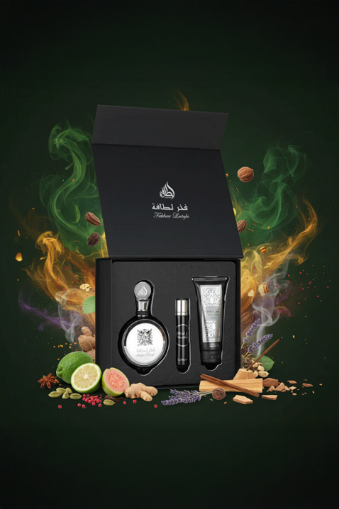 Muški arapski set Lattafa Fakhar Men Edp 100 ml + Edp 12 ml + Gel za tuširanje 100 mlIVET.HR - MODERNA ODJEĆA
