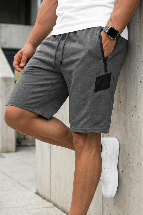 Muške sportske kratke hlače s kontrastnim detaljima CHRISTIANO GREY, Boja: siva, IVET.HR - MODERNA ODJEĆA
