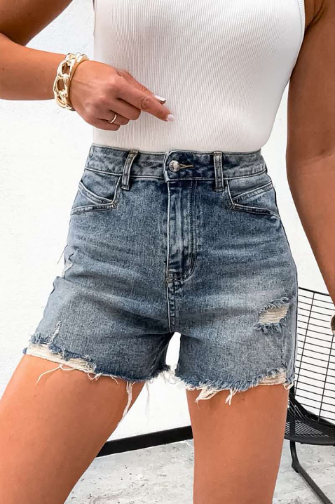 Ženske traper hlače visokog struka s poderanim denimom JOLYNA, Boja: denim, IVET.HR - MODERNA ODJEĆA