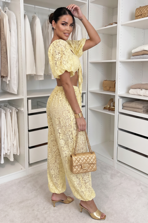 Elegantni ženski set od čipke ARAMONIA YELLOW, Boja: žuta, IVET.HR - MODERNA ODJEĆA