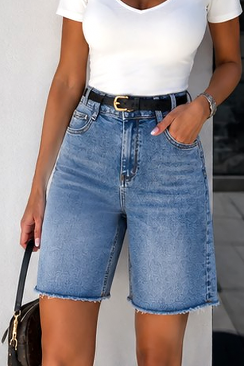 Ženske traper kratke hlače visokog struka i širokog kroja IVANIA, Boja: denim, IVET.HR - MODERNA ODJEĆA