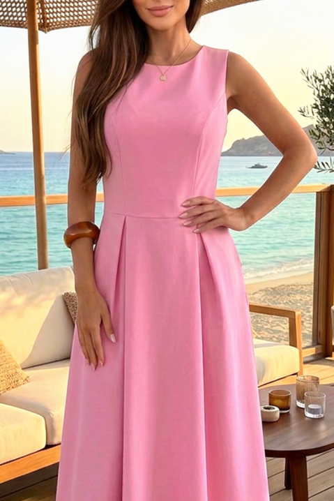 Elegantna midi haljina s proširenom siluetom NELORDA PINK, Boja: roza, IVET.HR - MODERNA ODJEĆA