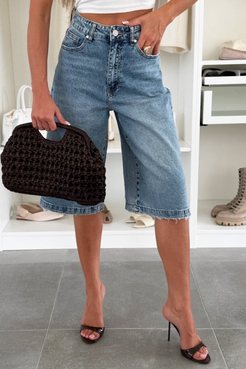 Ženske kratke traper hlače ispod koljena TELARIANA, Boja: denim, IVET.HR - MODERNA ODJEĆA