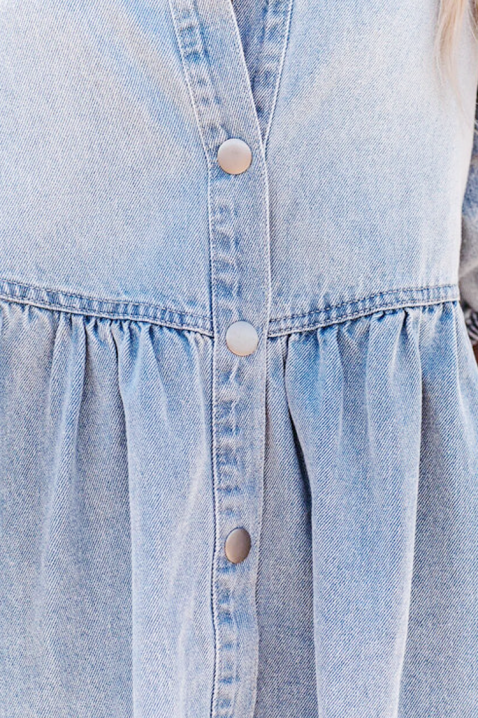 Ljetna kratka traper haljina s gumbima po cijeloj površini OLBIA, Boja: denim, IVET.HR - MODERNA ODJEĆA