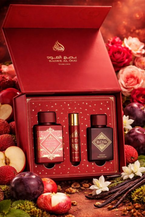 Unisex arapski set Lattafa Bade`e Al Oud Sublime Edp 100 ml + 12 ml Edp + Hair Mist 50 mlIVET.HR - MODERNA ODJEĆA