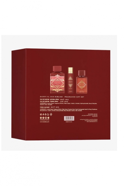 Unisex arapski set Lattafa Bade`e Al Oud Sublime Edp 100 ml + 12 ml Edp + Hair Mist 50 mlIVET.HR - MODERNA ODJEĆA