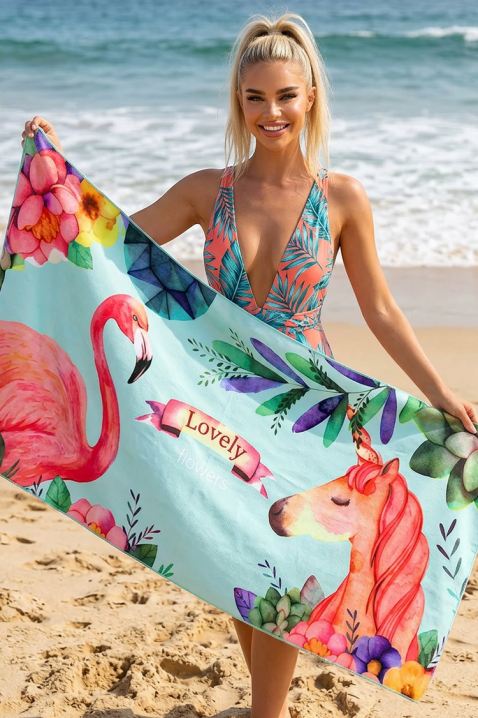 Plažni ručnik s tropskim printom TROPICANIA 90x180 cm, Boja: višebojna, IVET.HR - MODERNA ODJEĆA