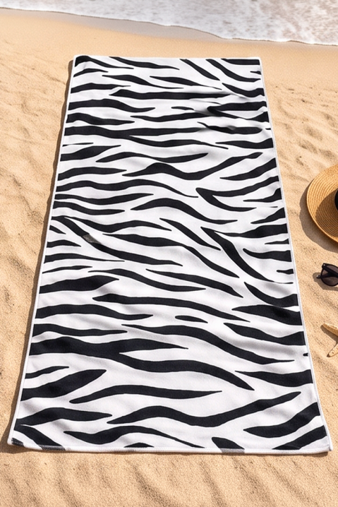 Plažni ručnik sa životinjskim printom ADELIANA 100×180 cm, Boja: crna i bijela, IVET.HR - MODERNA ODJEĆA