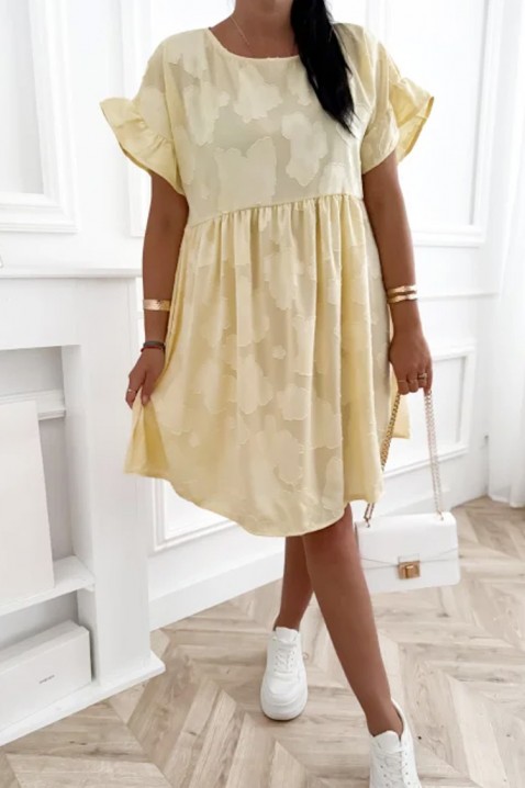 Široka kratka haljina s cvjetnim printom, džepovima i naglašenim rukavima MAJESTICA YELLOW, Boja: žuta, IVET.HR - MODERNA ODJEĆA