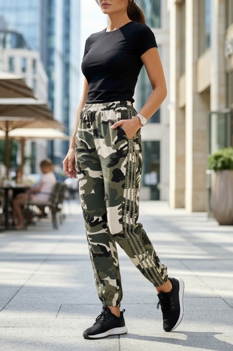 Ženske svakodnevne hlače s CAMOUFLAGE uzorkom BRYNA, Boja: višebojna, IVET.HR - MODERNA ODJEĆA