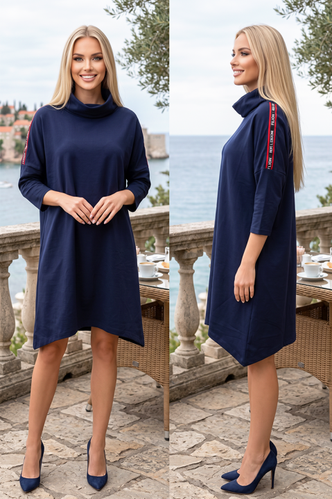 Sportsko-elegantna haljina s dugim rukavima i asimetričnom duljinom ASEMONA NAVY, Boja: tamnoplava, IVET.HR - MODERNA ODJEĆA