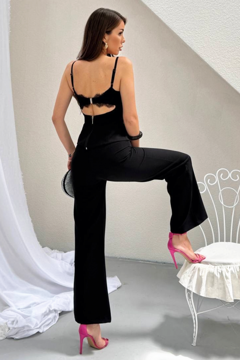 Ženski elegantni komplet s naglašenim leđima i čipkastim detaljima MOREZIA BLACK, Boja: crna, IVET.HR - MODERNA ODJEĆA