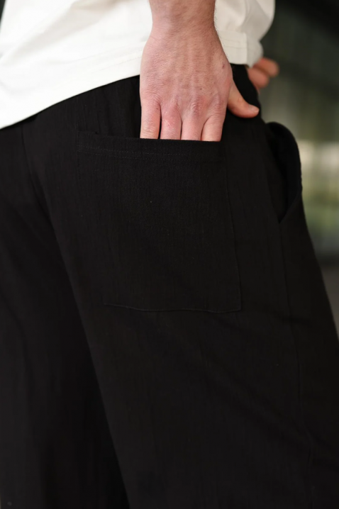 Ležerne muške hlače s elastičnim pojasom i ravnim krojem VAREZIO BLACK, Boja: crna, IVET.HR - MODERNA ODJEĆA