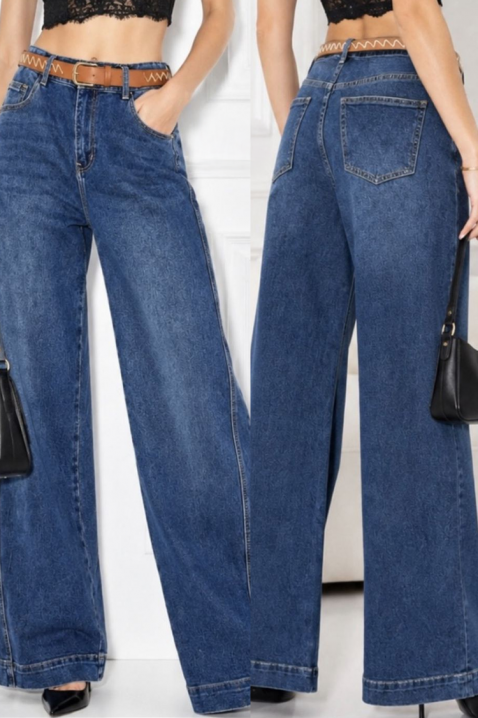 Ženske široke traperice s visokim strukom i modernim krojem LYRIS, Boja: denim, IVET.HR - MODERNA ODJEĆA