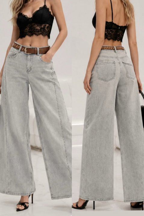 Ženske široke traperice s visokim strukom – svijetli denim LIEZORA, Boja: denim, IVET.HR - MODERNA ODJEĆA