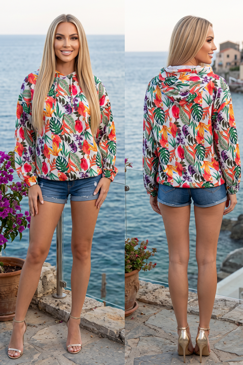 Ženski sweatshirt s dugim rukavima i efektim višebojnim printom CALISERA WHITE, Boja: višebojna, IVET.HR - MODERNA ODJEĆA