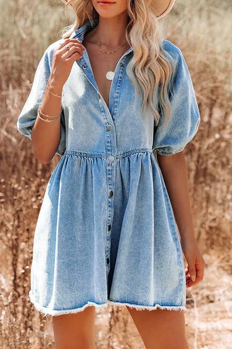 Ljetna kratka traper haljina s gumbima po cijeloj površini OLBIA, Boja: denim, IVET.HR - MODERNA ODJEĆA
