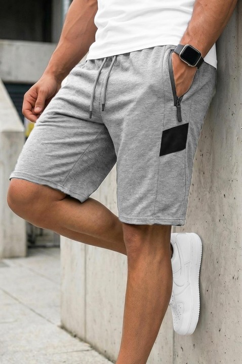 Muške sportske kratke hlače s kontrastnim detaljima CHRISTIANO GREY, Boja: siva, IVET.HR - MODERNA ODJEĆA