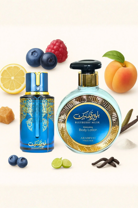 Unisex arapski set Arabiyat Prestige Blueberry Musk EDP 100 ml + losion za tijelo 300 mlIVET.HR - MODERNA ODJEĆA