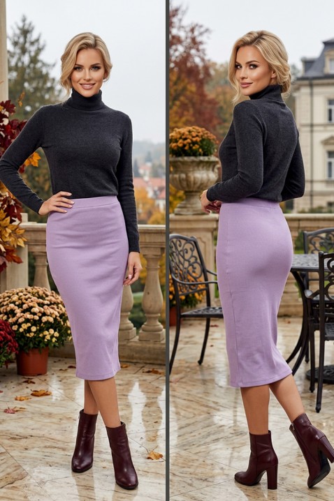 Rebrasta midi suknja pencil kroja MARLINIA LILA, Boja: ljubičasta, IVET.HR - MODERNA ODJEĆA