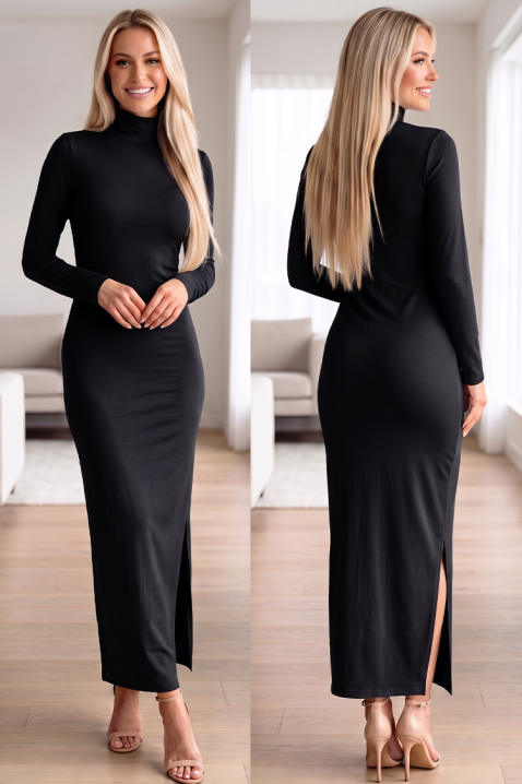 Elegantna haljina s čistim linijama MELODIE BLACK, Boja: crna, IVET.HR - MODERNA ODJEĆA