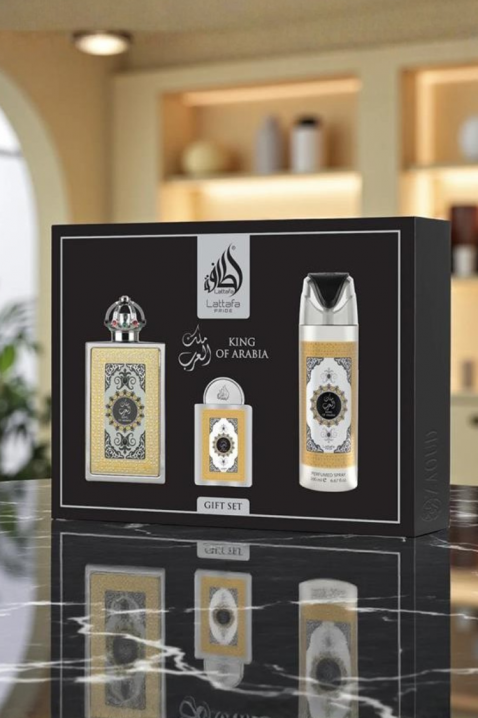 Muški arapski set Lattafa King Of Arabia Edp 100 ml + Edp 20 ml + Deodorant 200 mlIVET.HR - MODERNA ODJEĆA