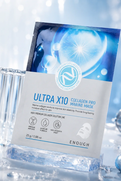 Enough Face sheet mask with collagen Ultra X10 Collagen Pro Marine Mask Pack, 1 pcsIVET.HR - MODERNA ODJEĆA