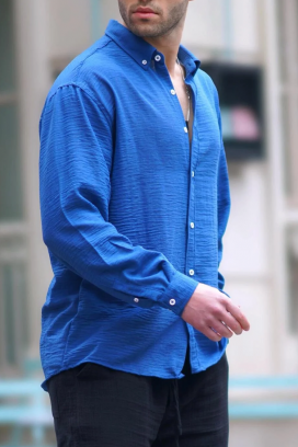 muška košulja REVOLZO BLUE