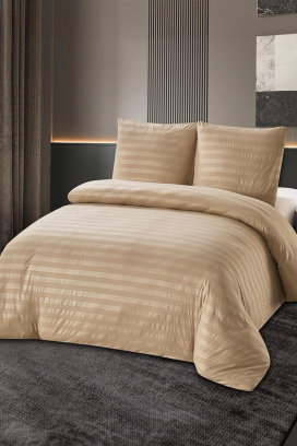 komplet posteljina KRONESA BEIGE 200x220 cm pamuk - 3 dijela