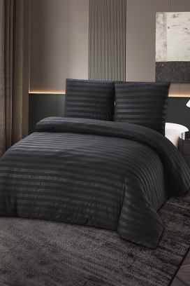 komplet posteljina KRONESA BLACK 200x220 cm pamuk - 3 dijela