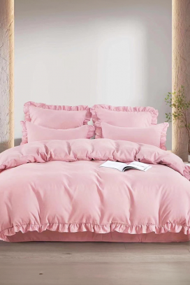 komplet posteljina CANVELA PINK 200x220 cm pamuk - 4 dijela