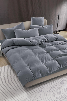 komplet posteljine SOLPESA GREY 200x220 cm pamuk - 3 dijela